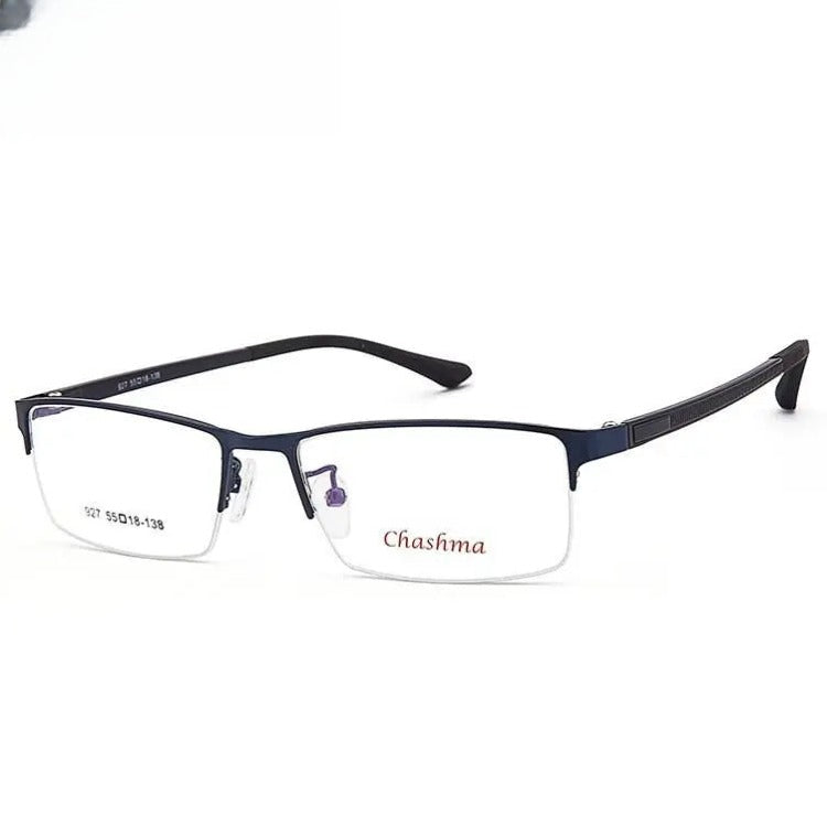 Men's Square Semi-Rimless TR90 Prescription Glasses 927 — view 4 | Rx Spectacle