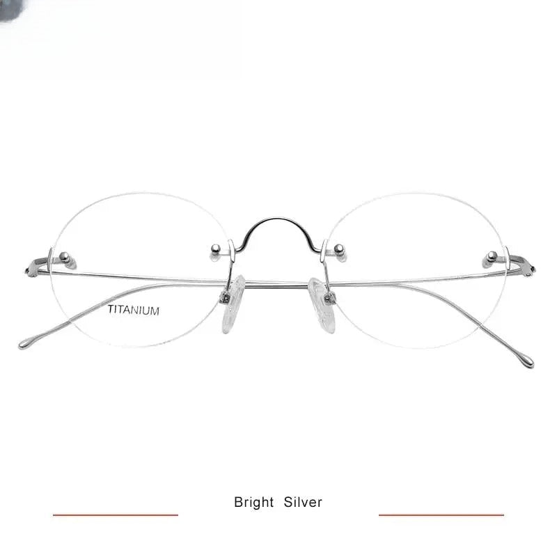 Women's Round Rimless Titanium Prescription Glasses Kr8635 — view 4 | Rx Spectacle