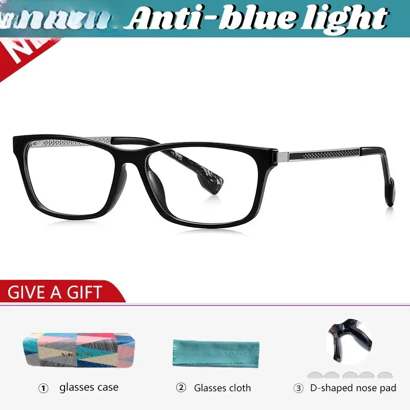 Women's Square Full Rim Titanium Reading Glasses 97205 — view 4 | Rx Spectacle