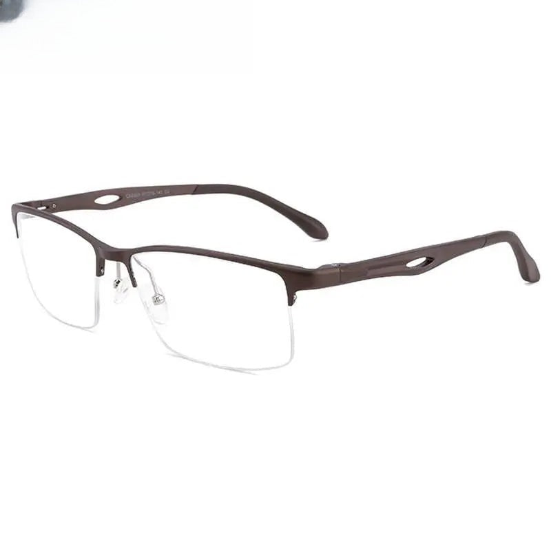 Unisex Square Semi-Rimless Aluminum Sports Glasses 6323 — view 3 | Rx Spectacle