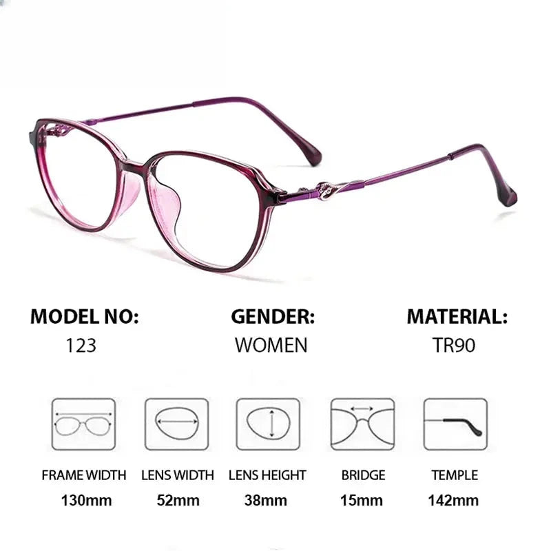 Women's Oval Full Rim TR90 Prescription Glasses 37123 — view 2 | Rx Spectacle
