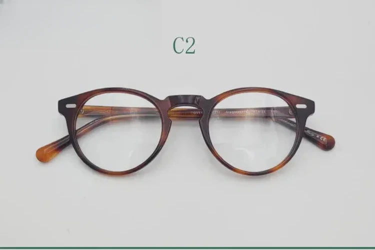 Unisex Round Full Rim Acetate Prescription Glasses 1005 — view 8 | Rx Spectacle