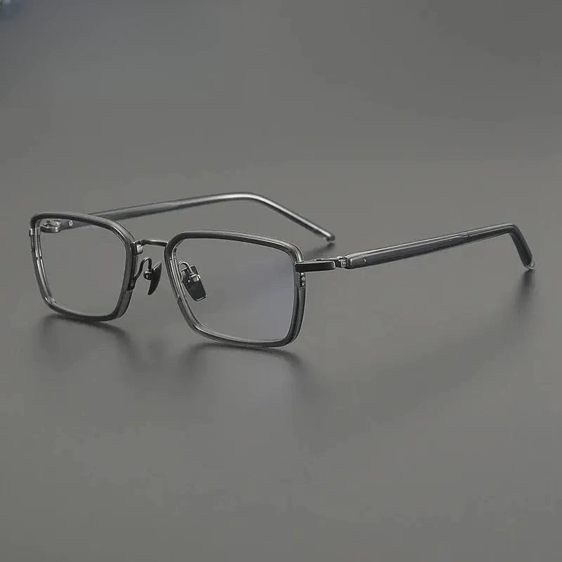 Unisex Square Full Rim Titanium Oversized Prescription Glasses G2172 — view 3 | Rx Spectacle