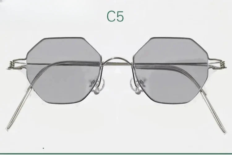 Unisex Polygon Full Rim Stainless Steel Prescription Glasses 14134 — view 5 | Rx Spectacle