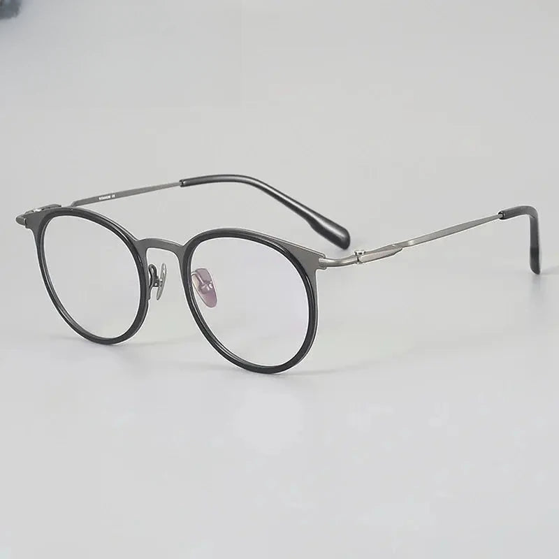 Men's Round Full Rim Titanium Oversized Prescription Glasses 660056 — view 6 | Rx Spectacle