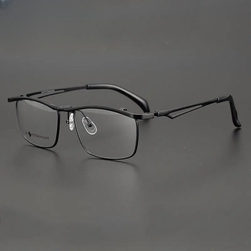 Unisex Square Full Rim Titanium Prescription Glasses Gxyj752 — view 3 | Rx Spectacle