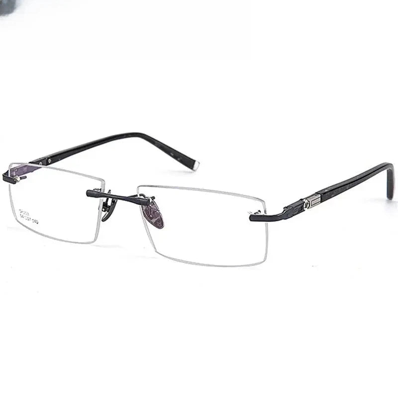 Women's Square Rimless Titanium Prescription Glasses 883644 — view 6 | Rx Spectacle
