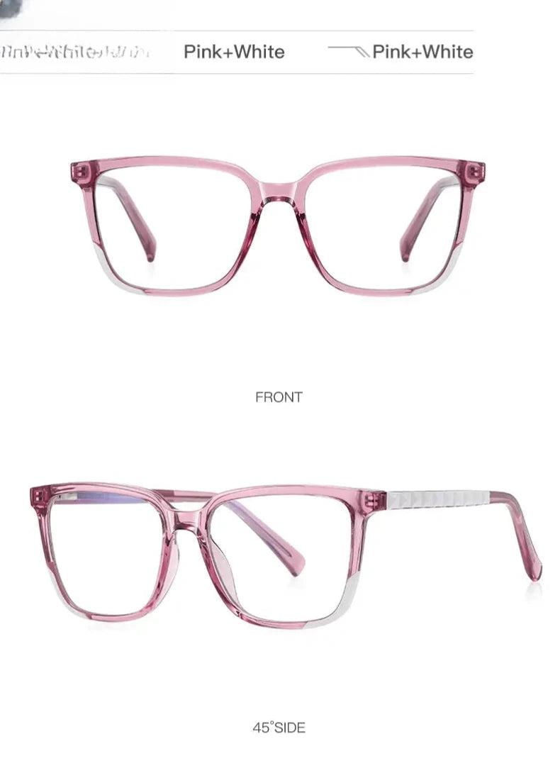 Women's Square Full Rim Plastic Reading Glasses Pfd2135 — view 18 | Rx Spectacle
