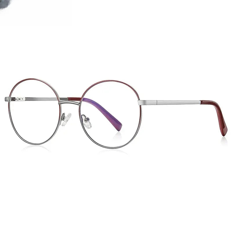 Women's Round Full Rim Stainless Steel Reading Glasses 3082 — view 10 | Rx Spectacle