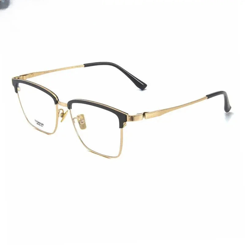 Unisex Square Full Rim Titanium Prescription Glasses 412079 — view 3 | Rx Spectacle