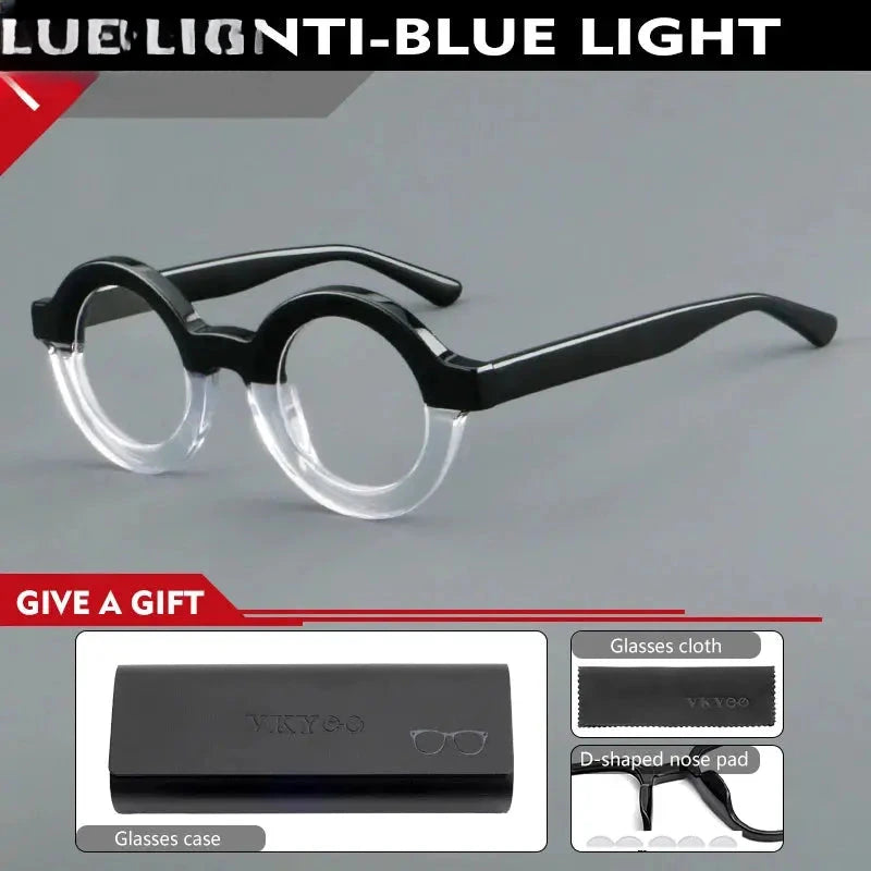 Unisex Round Full Rim Acetate Reading Glasses 623103 — view 3 | Rx Spectacle