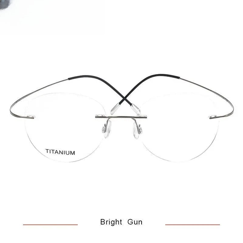 Unisex Round Rimless Titanium Prescription Glasses Kr16017 — view 3 | Rx Spectacle