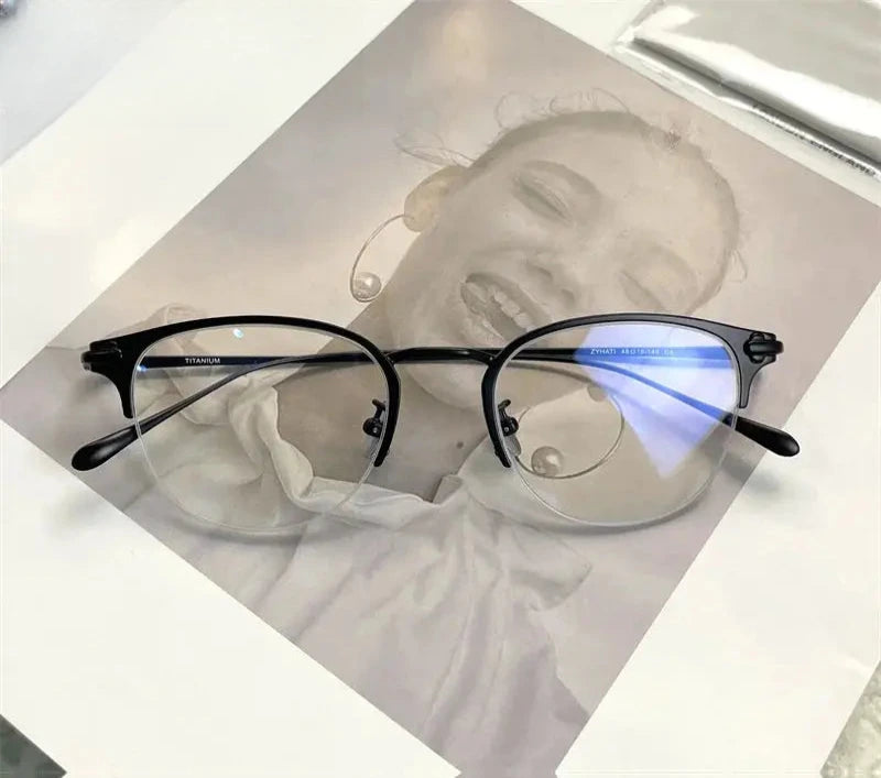 Unisex Oval Full Rim Titanium Prescription Glasses 2625 — view 8 | Rx Spectacle