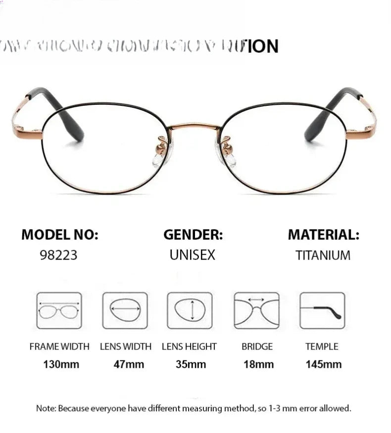 Women's Oval Full Rim Titanium Prescription Glasses 98223 — view 2 | Rx Spectacle