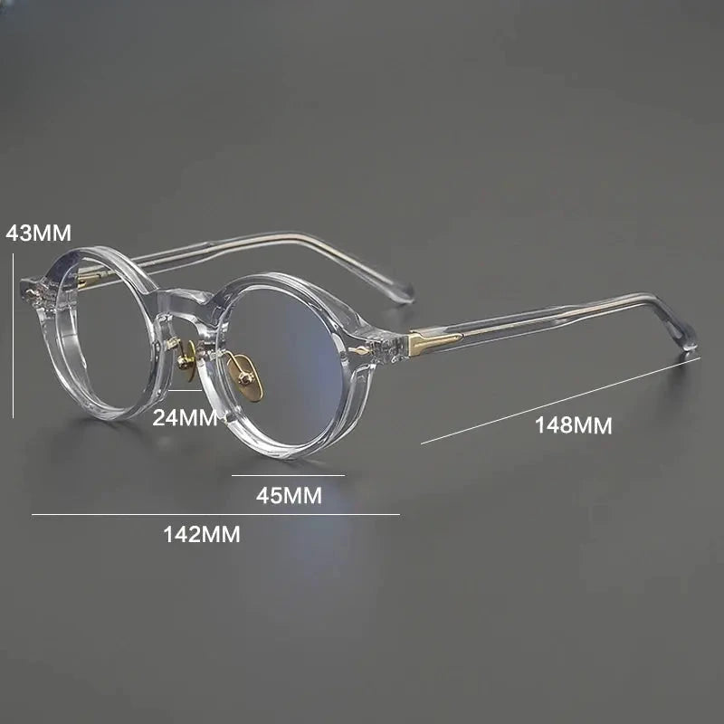 Unisex Round Full Rim Acetate Prescription Glasses Gxyj2260 — view 2 | Rx Spectacle