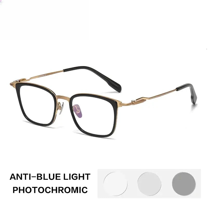 Unisex Square Full Rim Titanium Oversized Reading Glasses 280057 — view 6 | Rx Spectacle