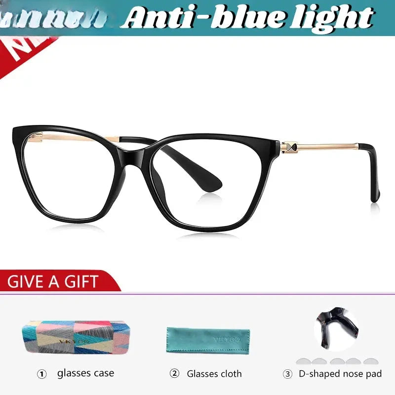 Women's Cat Eye Full Rim Titanium Reading Glasses 79206 — view 3 | Rx Spectacle