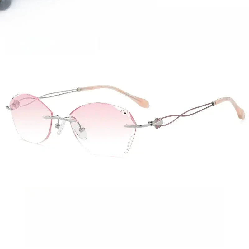 Women's Oval Rimless Titanium Prescription Glasses 699038 — view 4 | Rx Spectacle