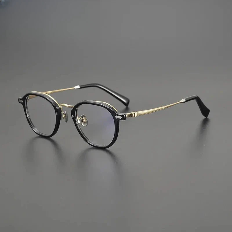 Unisex Oval Full Rim Titanium Oversized Prescription Glasses G1538 — view 5 | Rx Spectacle