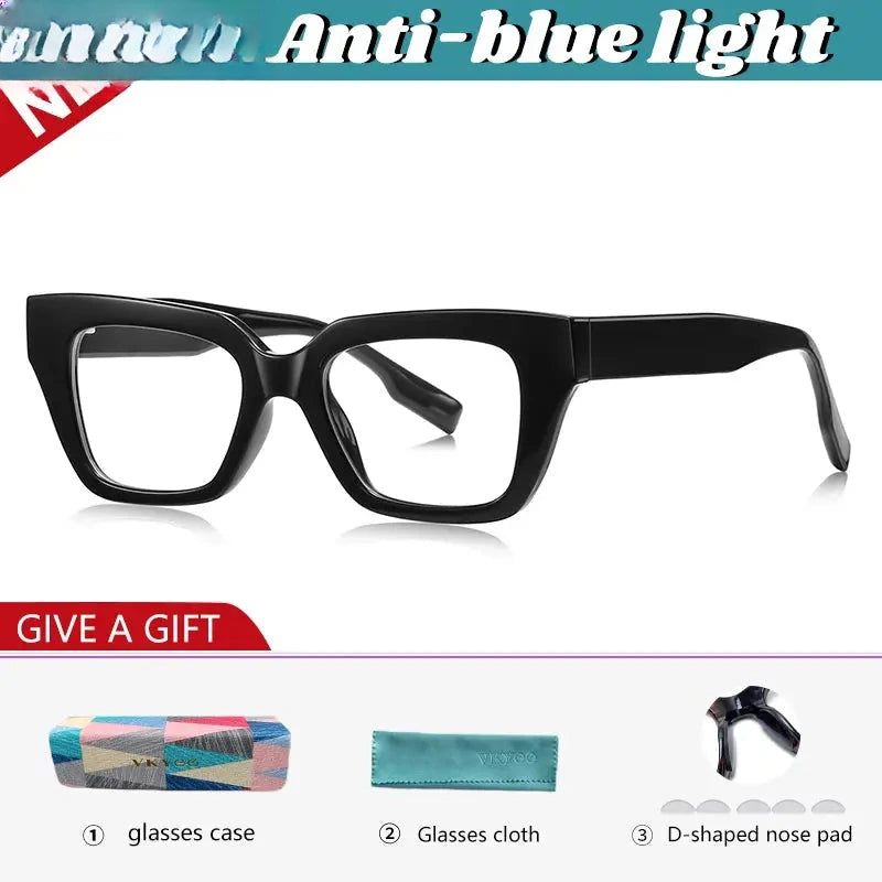 Women's Square Full Rim Titanium Reading Glasses 138001 — view 7 | Rx Spectacle