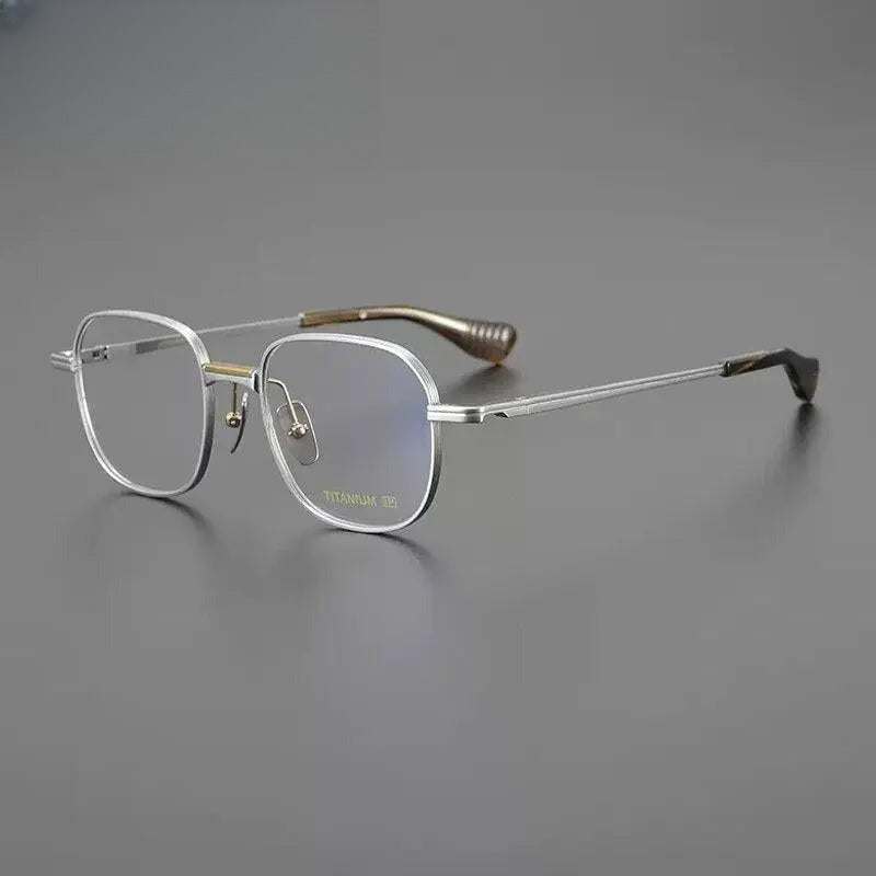 Unisex Square Full Rim Titanium Prescription Glasses Gxyj1086 — view 3 | Rx Spectacle