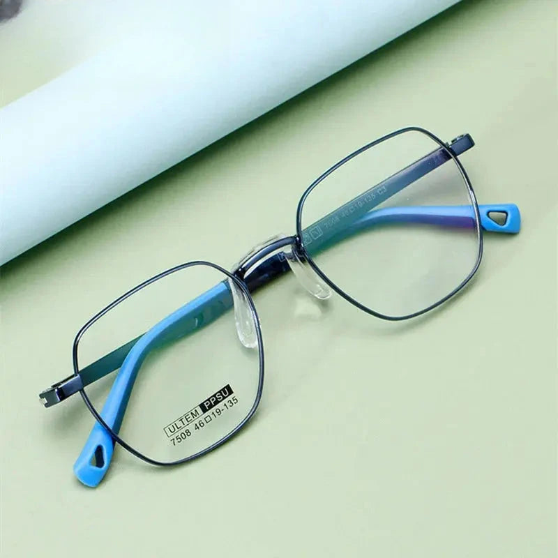 Unisex Polygon Full Rim Stainless Steel Prescription Glasses 750811 — view 2 | Rx Spectacle