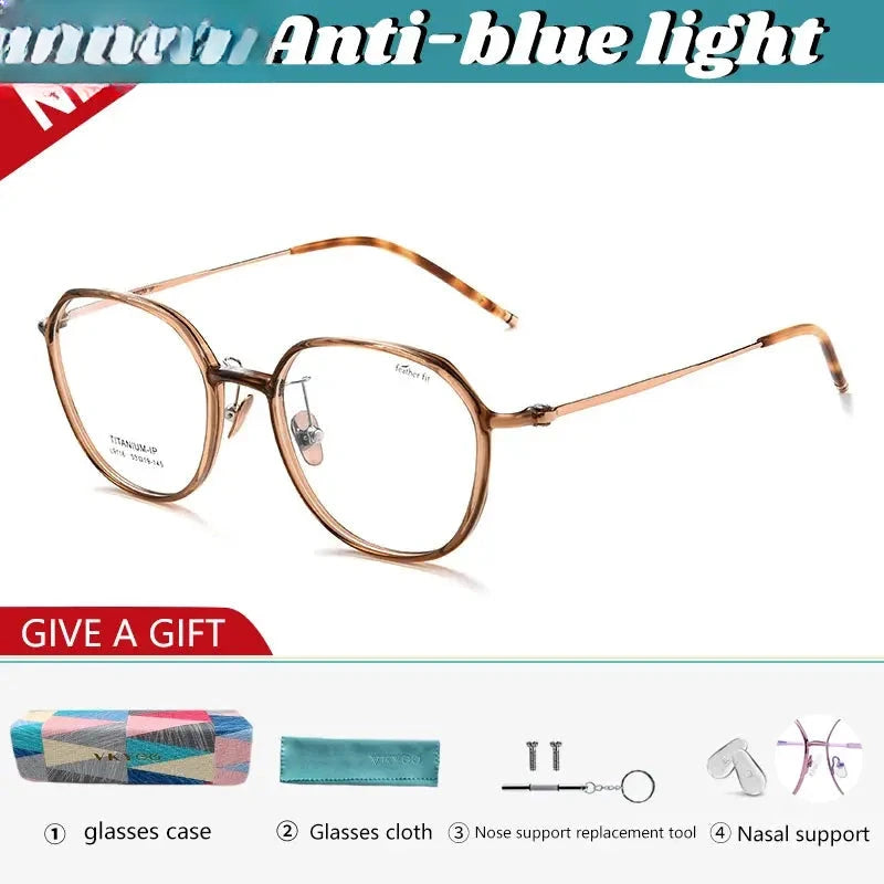 Women's Oval Full Rim Titanium Reading Glasses 9116 — view 8 | Rx Spectacle