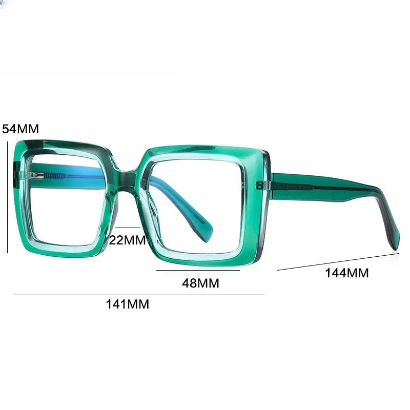 Women's Square Full Rim Titanium Reading Glasses Gxy2170 — view 2 | Rx Spectacle