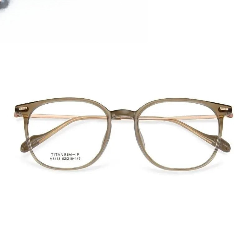 Unisex Square Full Rim Titanium Prescription Glasses M8138 — view 1 | Rx Spectacle