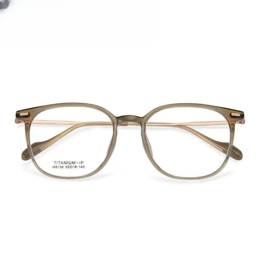Unisex Square Full Rim Titanium Prescription Glasses M8138 — view 1 | Rx Spectacle