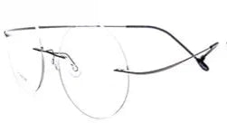 Unisex Oval Rimless Titanium Prescription Glasses 96134 — view 9 | Rx Spectacle