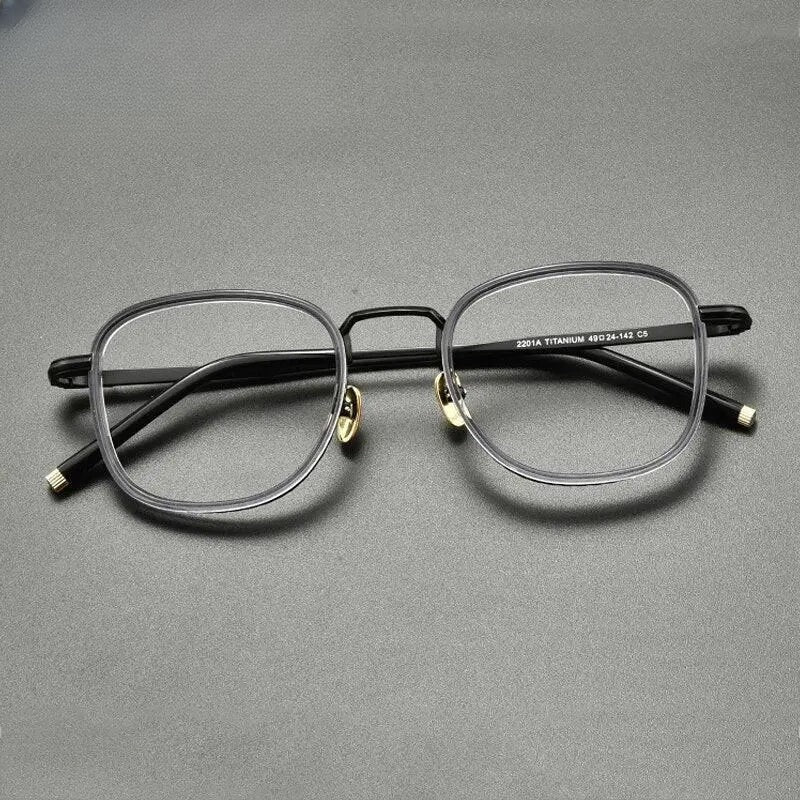 Unisex Square Full Rim Titanium Prescription Glasses Gxyj848 — view 4 | Rx Spectacle