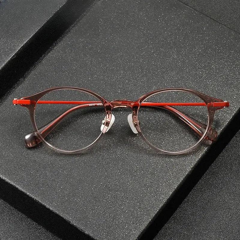 Unisex Round Full Rim Titanium Prescription Glasses 90010 — view 1 | Rx Spectacle