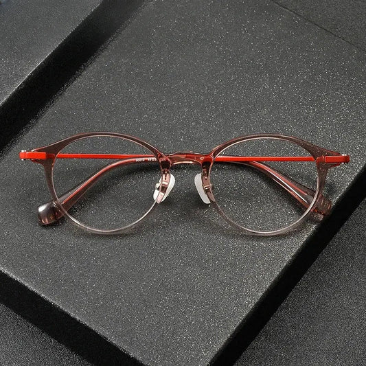 Unisex Round Full Rim Titanium Prescription Glasses 90010 — view 1 | Rx Spectacle