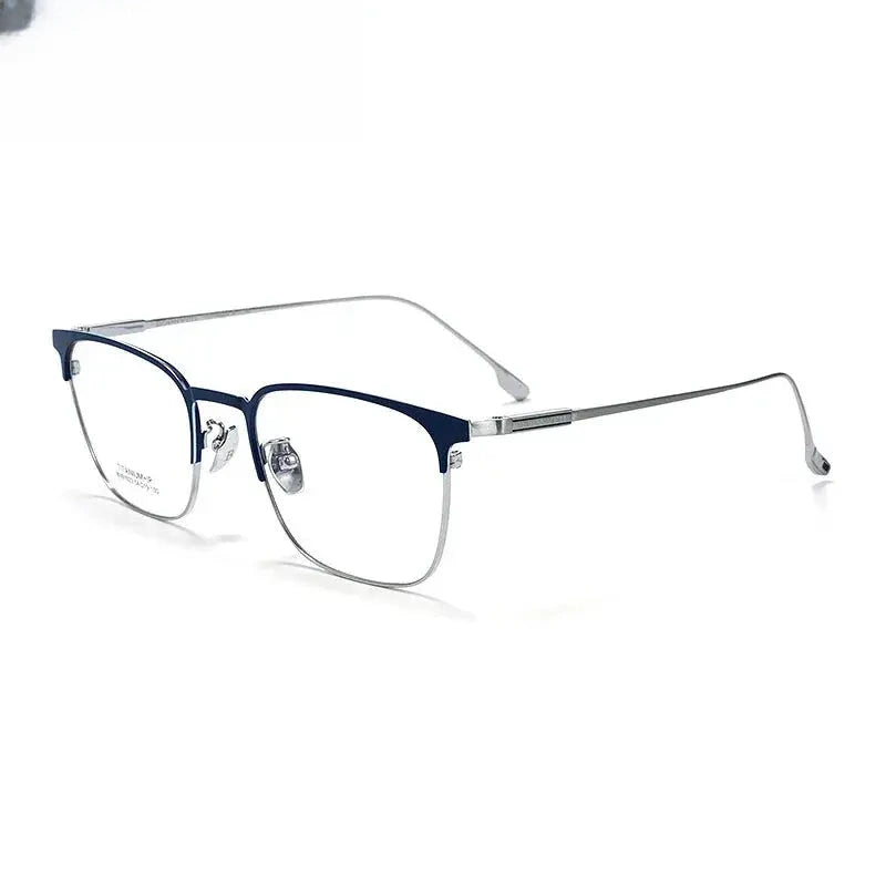 Men's Square Full Rim Titanium Prescription Glasses 81023 — view 5 | Rx Spectacle
