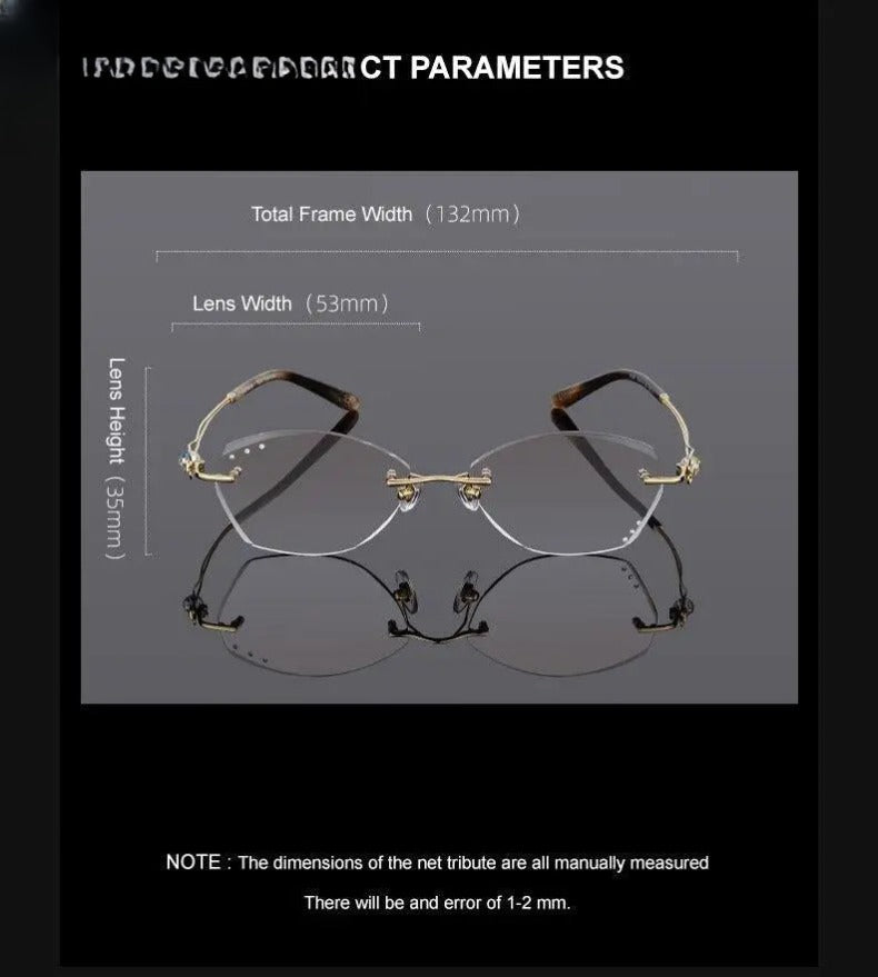 Women's Oval Rimless Titanium Prescription Glasses 1337 — view 5 | Rx Spectacle