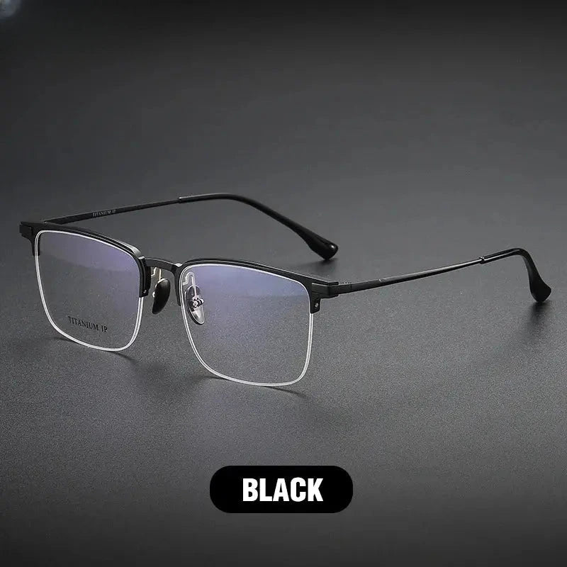 Unisex Square Semi-Rimless Titanium Reading Glasses V20261 — view 10 | Rx Spectacle