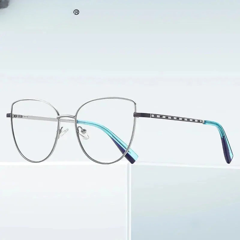 Women's Cat Eye Full Rim Alloy Reading Glasses 3060 — view 2 | Rx Spectacle