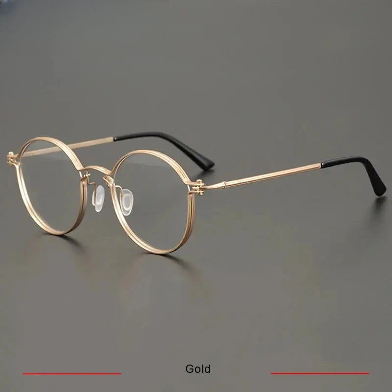 Men's Oval Full Rim Titanium Prescription Glasses 15896 — view 5 | Rx Spectacle