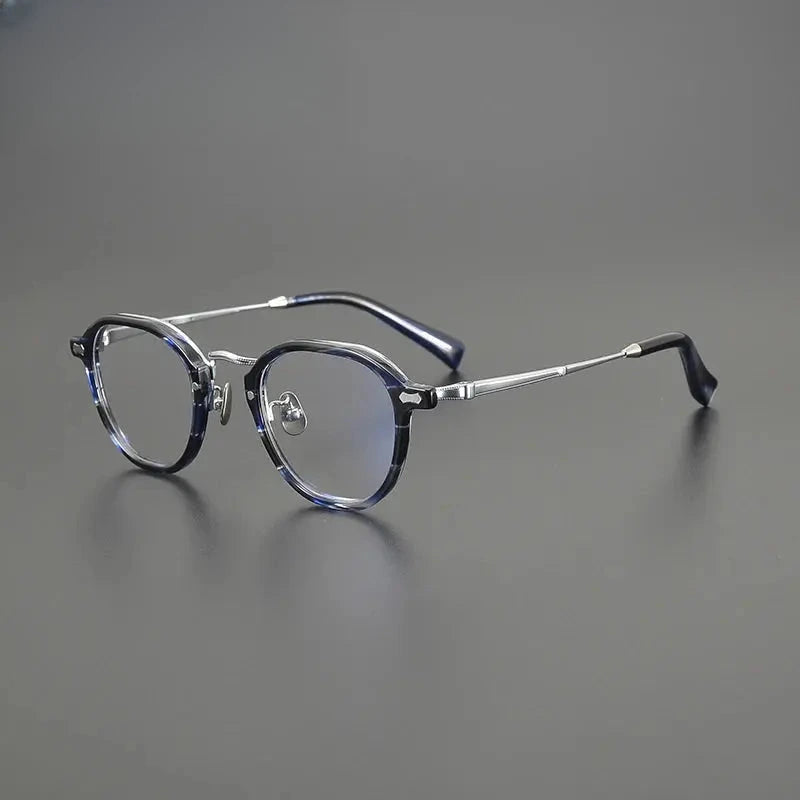 Unisex Oval Full Rim Titanium Oversized Prescription Glasses G1538 — view 6 | Rx Spectacle