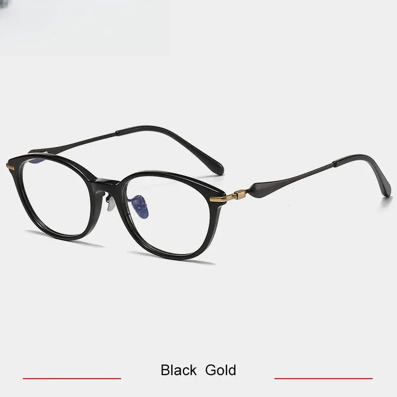 Unisex Oval Full Rim Titanium Prescription Glasses 386063 — view 5 | Rx Spectacle