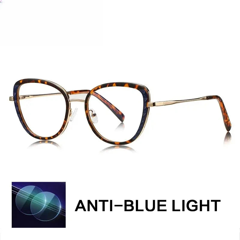 Women's Butterfly Full Rim Titanium Reading Glasses G3147 — view 8 | Rx Spectacle