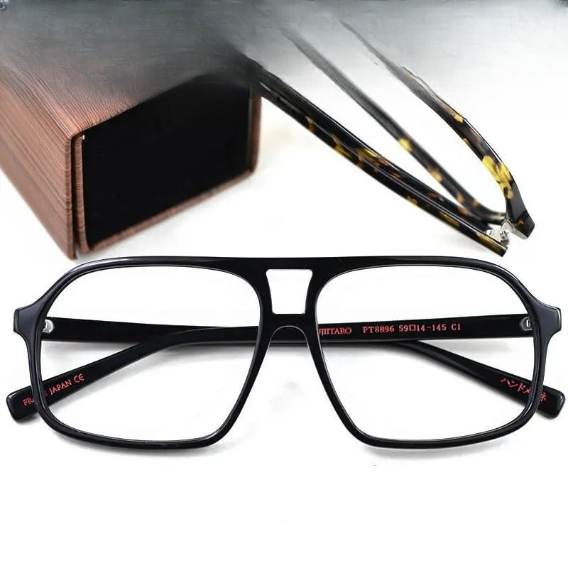 Unisex Square Full Rim Acetate Double Bridge Prescription Glasses Ft8896 — view 1 | Rx Spectacle
