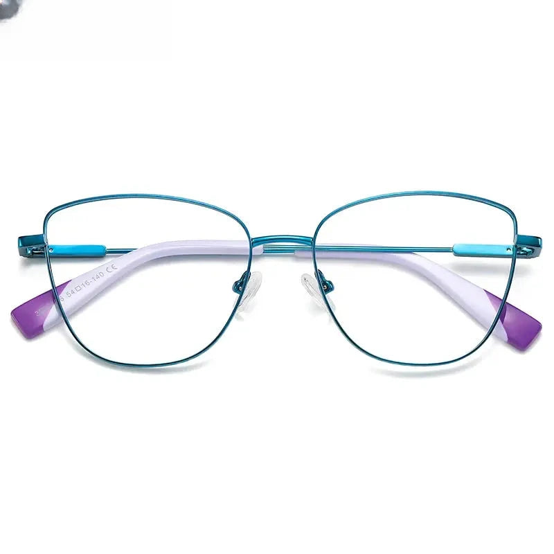 Women's Cat Eye Full Rim Alloy Reading Glasses 3032 — view 8 | Rx Spectacle