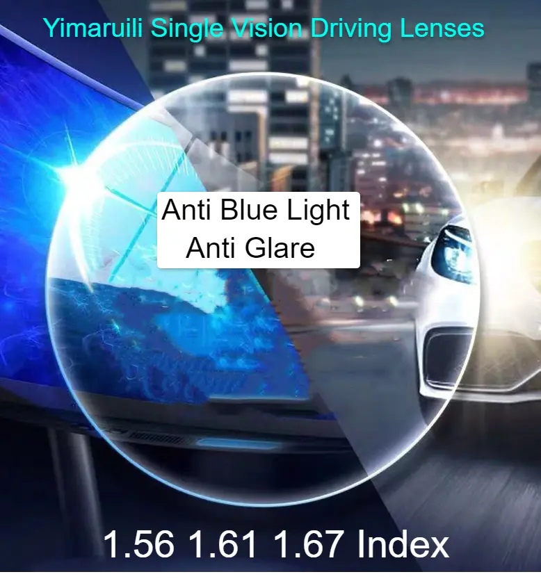 Single Vision Aspheric Anti Glare Anti Blue Light Driving Lenses Clear — view 1 | Rx Spectacle