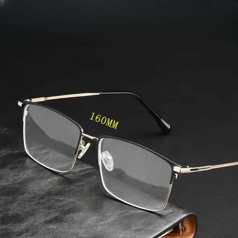 Men's Square Full Rim Titanium Oversized Prescription Glasses 101951 — view 1 | Rx Spectacle