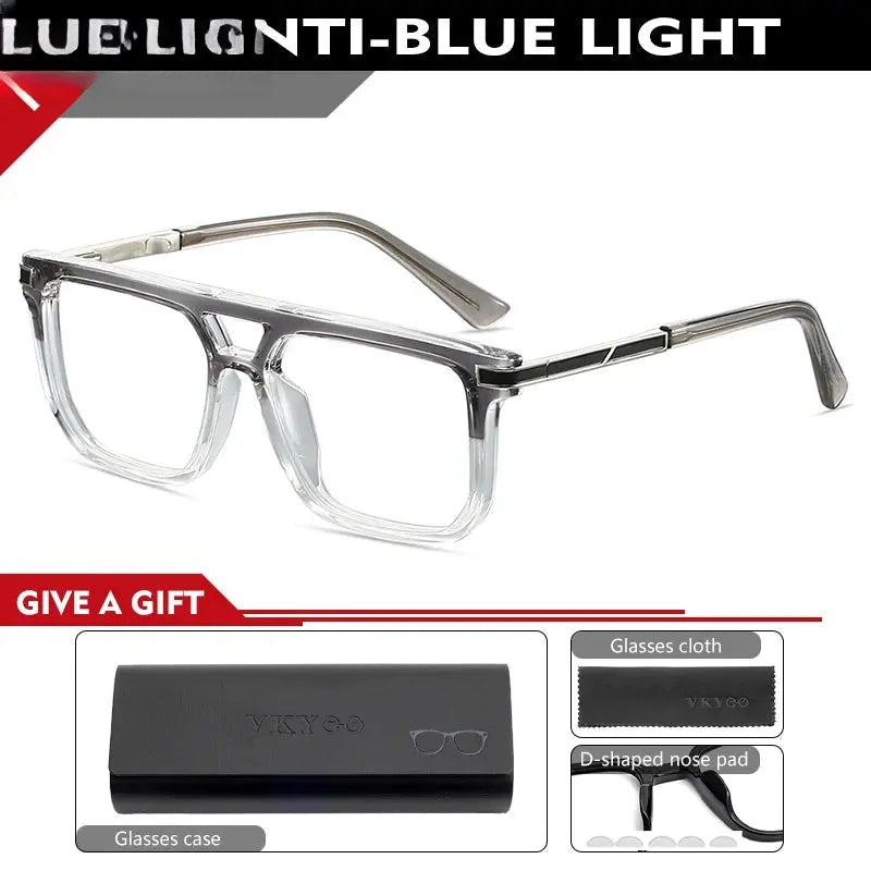 Men's Square Full Rim TR90 Double Bridge Reading Glasses 584003 — view 5 | Rx Spectacle