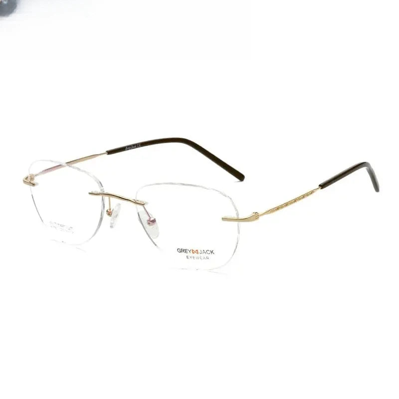 Women's Oval Rimless Stainless Steel Prescription Glasses 91811 — view 7 | Rx Spectacle