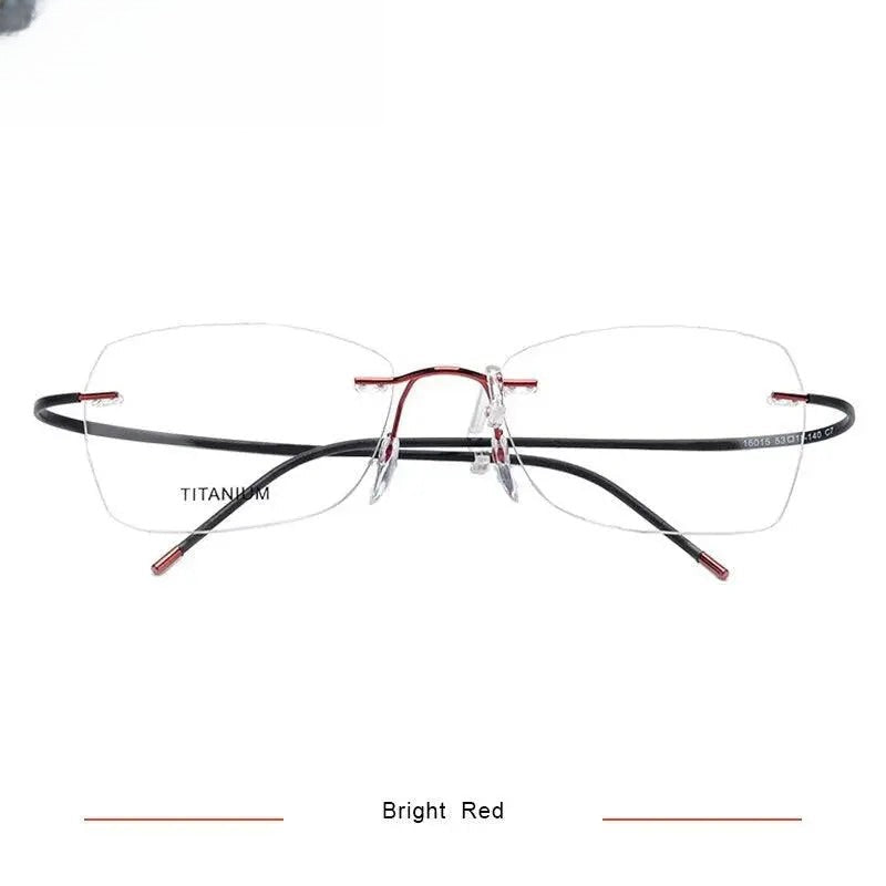 Unisex Square Rimless Prescription Glasses Kr6015 — view 6 | Rx Spectacle