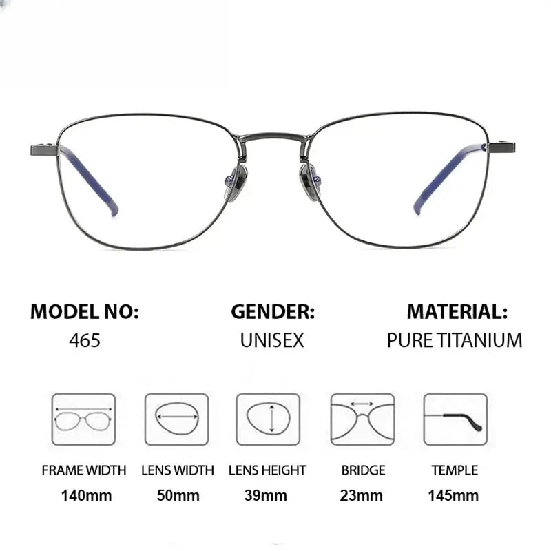 Unisex Polygon Full Rim Titanium Prescription Glasses 887465 — view 2 | Rx Spectacle